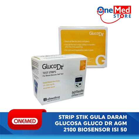 Strip Stik Gula Darah Glucosa Gluco Dr Agm Biosensor Isi