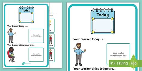 Your Teacher Today Is Display Poster Teacher Made