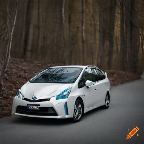 White Toyota Prius Car On Craiyon