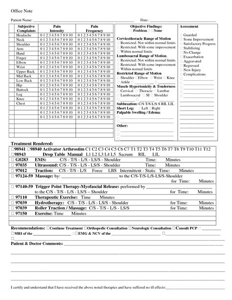 Printable Chiropractic Soap Note Template Printable Templates