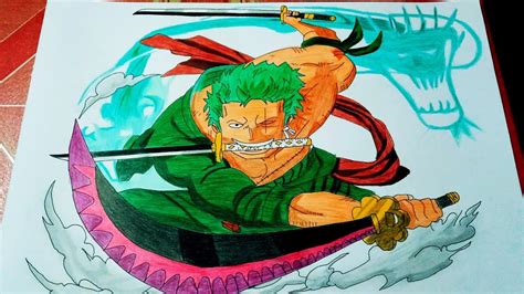 Drawing Roronoa Zoro Three Sword Style Mode Santoryu One Piece