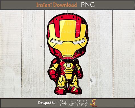 Baby Ironman SVG Chibi Superhero Print File PNG Print Svg For Cricut