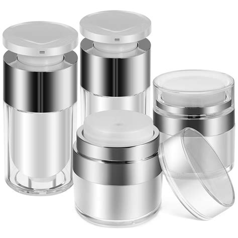 4 Pcs Airless Cosmetic Pump Container Travel Toiletry Containers Makeup