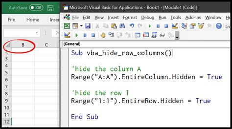 Excel Vba Hide And Unhide A Column Or A Row