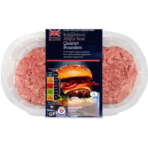 Specially Selected Aberdeen Angus Beef Quarter Pounders X G