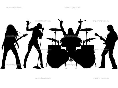 Rock Band Silhouette at GetDrawings | Free download