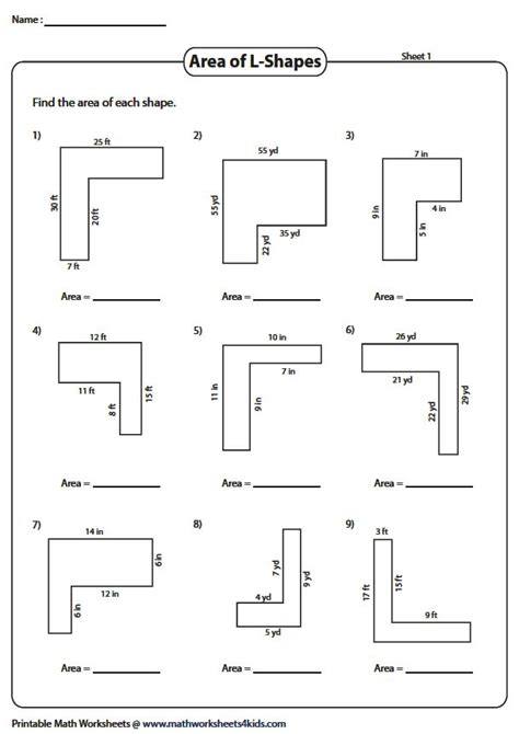 Area Of Rectilinear Figures Worksheets Area Worksheets Th Grade