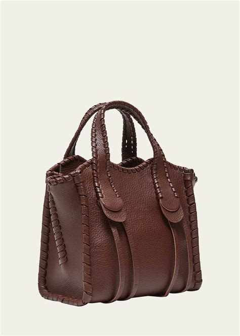 Chloe Mony Whipstitch Small Leather Tote Bag Bergdorf Goodman