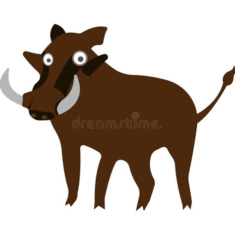 Cartoon Boar Cute Funny Animal Wild Animal Stock Vector