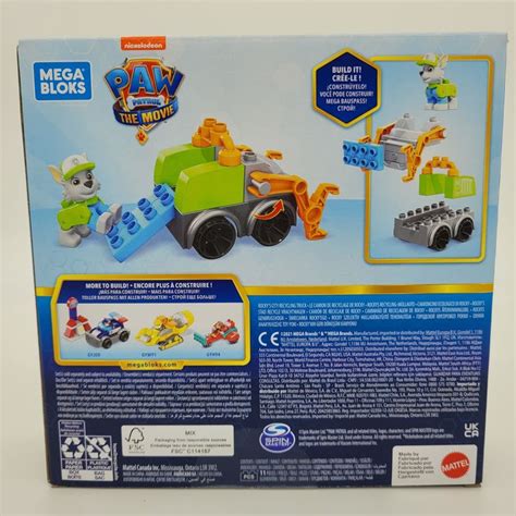 PAW Patrol Movie Mega Bloks Rockys City Recycling Truck Building Set In