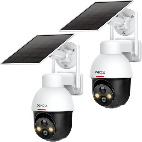 DEKCO Solar Security Cameras Wireless Outdoor 2K HD Resolution WiFi