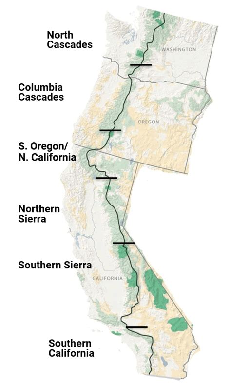 Pacific Crest Trail Map Detailed Watercolor Pct Thru Hiker Ubicaciondepersonas Cdmx Gob Mx