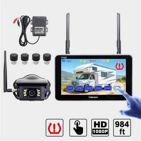 BT7 TPMS 4 Sensors 1080P Wireless Backup Camera System With Integrated TPMS