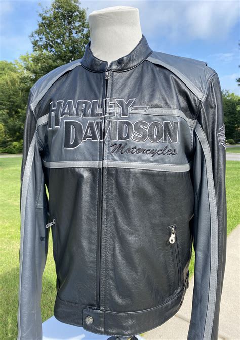 Harley Davidson Men Classic Cruiser Leather Jacket Xl Gem