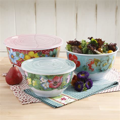 The Pioneer Woman Melamine Mixing Bowls With Lids Set Of Bowls With