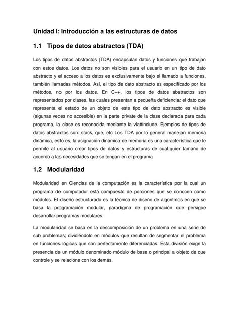 PDF de programación Unidad I Introducción a las estructuras de datos