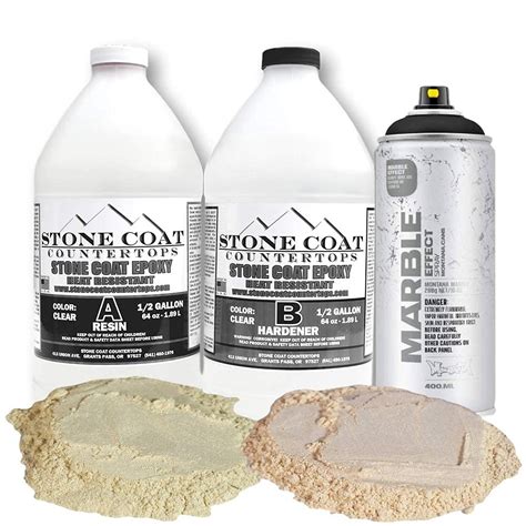 Buy Stone Coat Countertops 1 Gallon Epoxy Resin Kit With Marble Spray Paint And Mica Powder