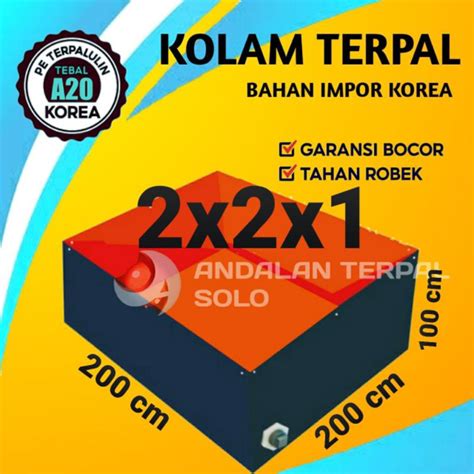 Jual Terpal Kolam Terpal Ikan Kotak A20 Korea 200x200x100 2 X 2 X 1