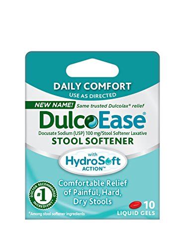 Dulcoease Stool Softener Liquid Gels 100 Count Gentle Stimulant