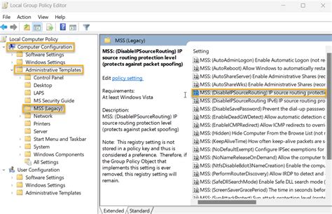 Ensure Mss Disableipsourcerouting Ip Source Routing Protection