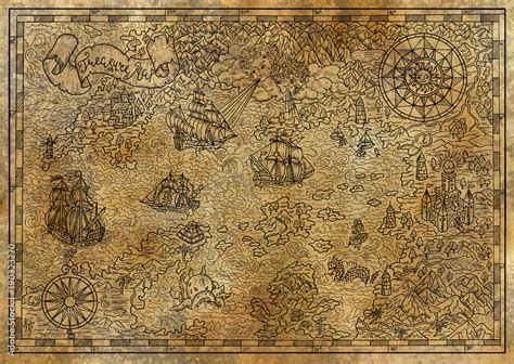 Old Pirate Treasure Map