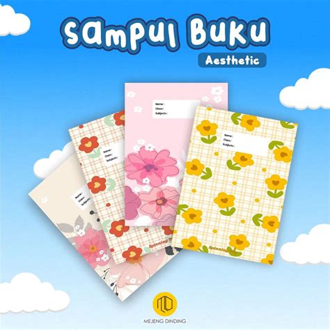 Jual Sampul Buku Aesthetic Isi 10 Pcs Sampul Buku Motif Bunga Flowers 3 Sampul Buku Book