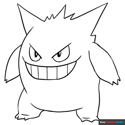 Gengar Coloring Page Easy Drawing Guides