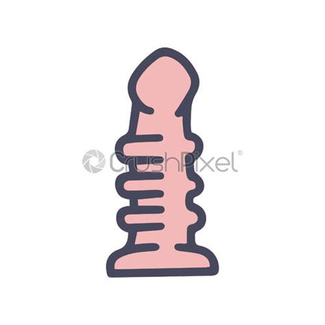 Ribbed Dildo Color Vector Doodle Simple Icon Stock Vector Crushpixel