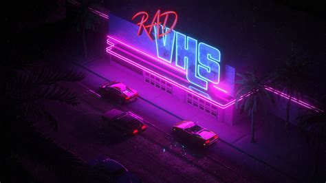 Wallpaper Neon Lights Car Vehicle Digital Art Street 1920x1080