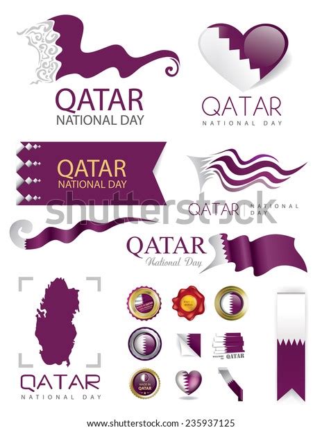 Qatar National Day Artwork Qatari Flag Stock Vector (Royalty Free ...