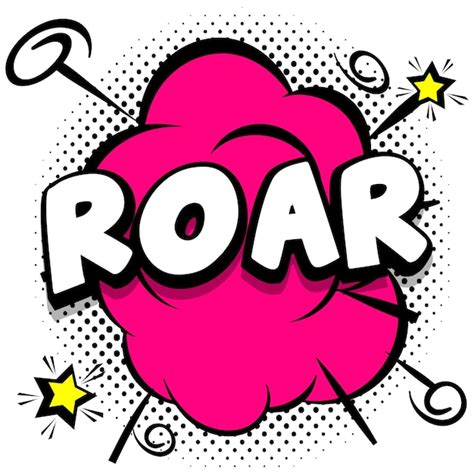 Free Vector Roar Comic Bright Template With Speech Bubbles On