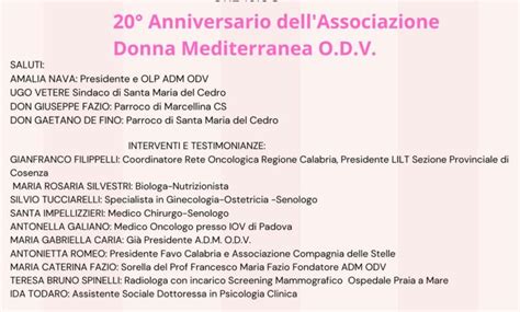 Lassociazione Donna Mediterranea Odv Compie Ventanni Calabria