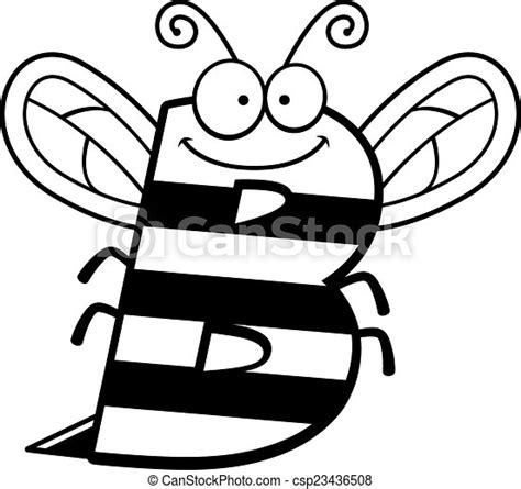 Cartoon B Bee A Cartoon Illustration Of The Letter B With A Bee Theme