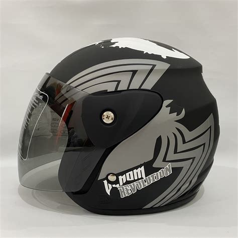 Jual Helm Evo Venom Abu Abu Doff Helem Helmet Helm SNI Helm Dewasa