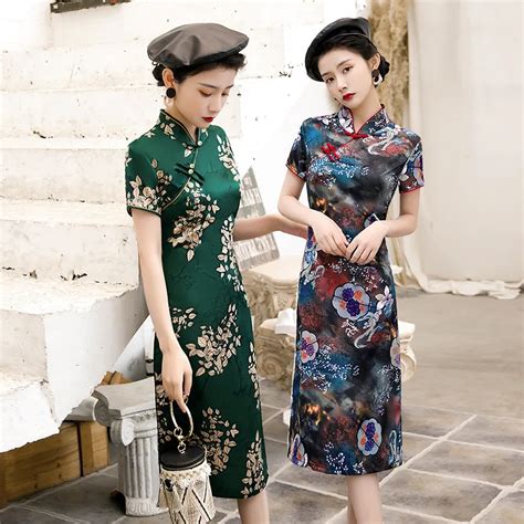 Autumn Winter Velour Warm Female Qipao Elegant Slim Mermaid Mandarin