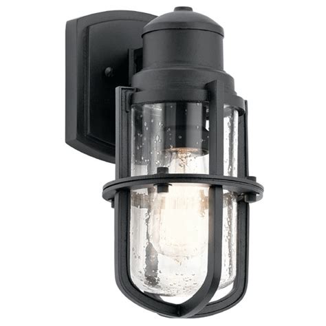 Seeded Glass Outdoor Wall Light Black By Kichler Lighting 49857bkt