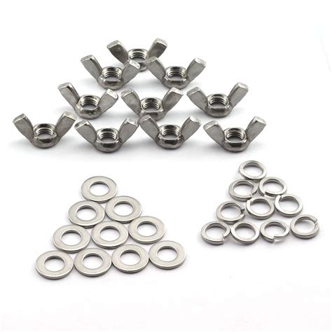 Pzrt Sets M Din Wing Nut And Flat Spring Washers Stainless