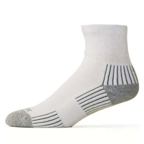 Ecosox Diabetic Bamboo Quarter Socks White Gray Lg 1 Pair Thrifty White Health Essentials