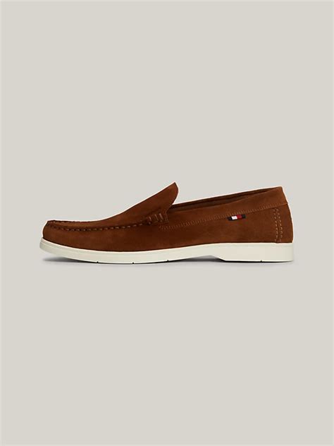 Casual Suede Contrast Sole Loafers Brown Tommy Hilfiger