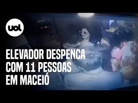 Vídeo mostra quando elevador 11 ocupantes despenca 1 andar em Maceió