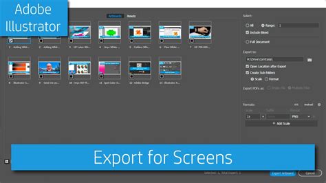 Adobe Illustrator Export For Screens Youtube