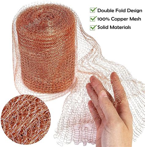 Visland Copper Mesh Roll Sturdy 20feet Copper Fill Fabric Copper Blocker Knitted For