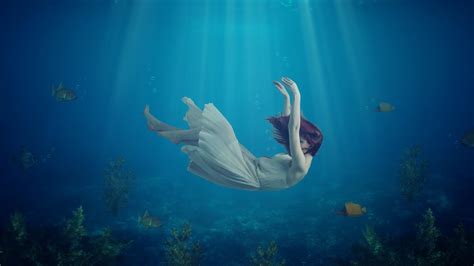 Underwater Scene Photoshop Manipulation Girl And Fish Youtube