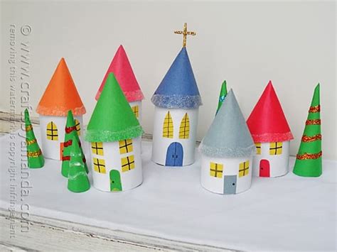 Cardboard Tube Christmas Village - Crafts by Amanda