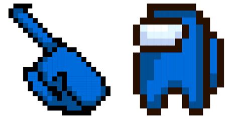 Among Us Blue Character Pixel Cursor CM Cursors