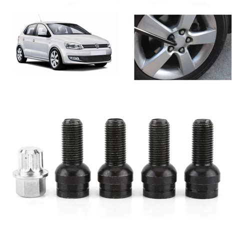 1 Set 17mm Wheel Bolt And Lock Lug Nut Fit For VW Golf Jetta Beetle