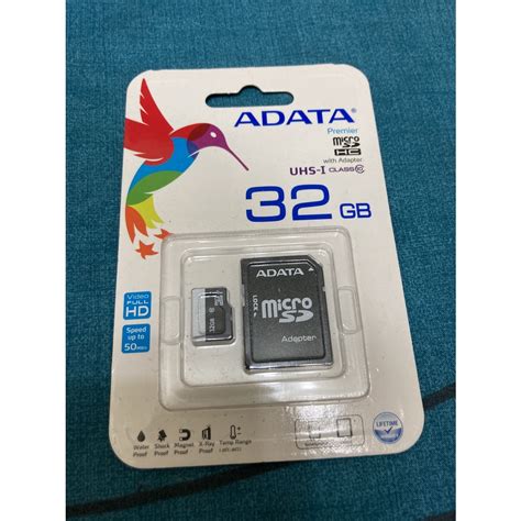 Adata 威剛 Microsdhc 記憶卡 32gb 附轉卡 Uhs I 全新品 蝦皮購物