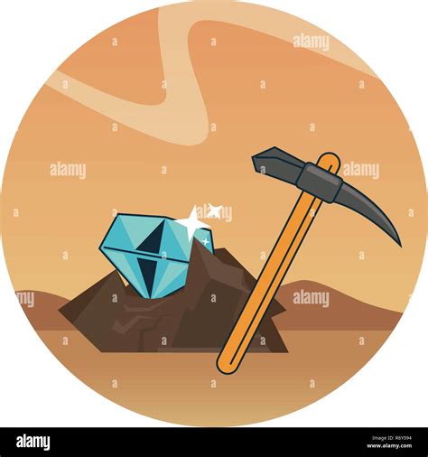 Diamond Mining And Pick Stock Vector Image And Art Alamy