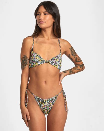 Flower Field Slide Tie Bas De Bikini Coupe Medium Pour Femme Rvca