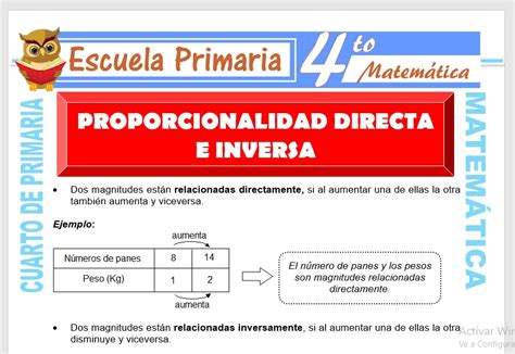 Proporcionalidad Directa E Inversa Ejemplos Tados